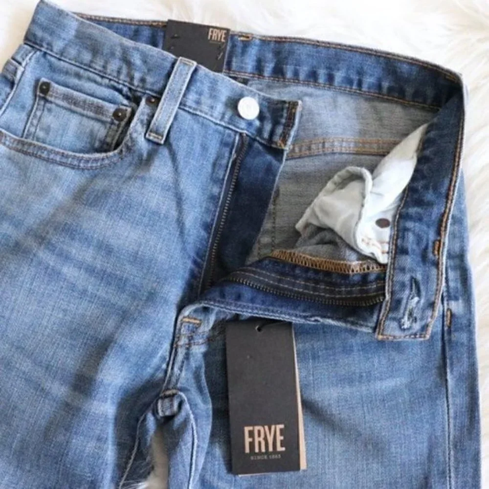 NWT FRYE Sienna Medium Blue Wash Ripped Distressed Skinny Jeans Size 25